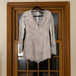 Lulu’s Express Your Love White Lace Romper